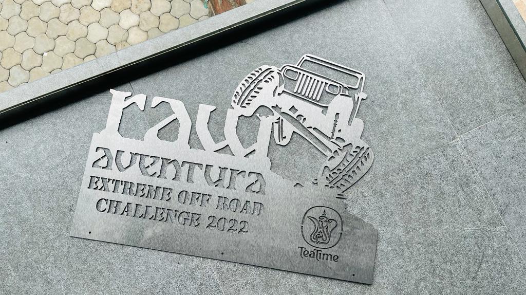 Laser-cut sign for an off-road challenge event